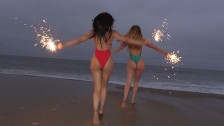 4TH OF JULY Lesbians Scissoring & Stretching Their Dripping Wet Pussies